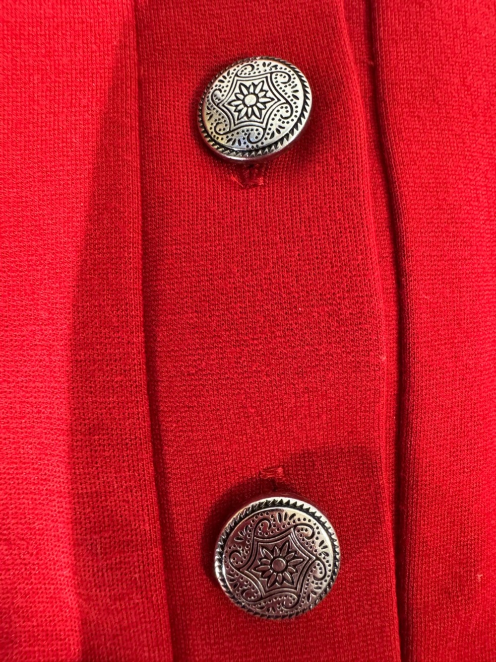 Talbots Red Button-Placket 3/4 Sleeve Top Small - Picture 6 of 8